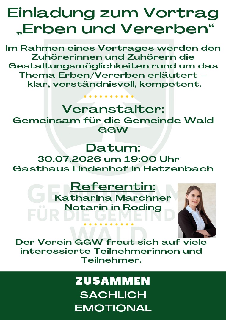 Plakat Erben und Vererben